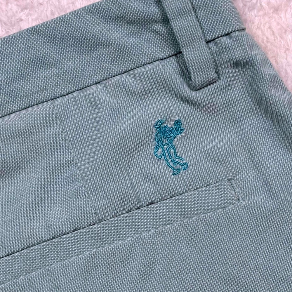 Ashworth Golf Shorts Mens 32W Teal Seafoam Green Cotton Blend Embroidered Logo